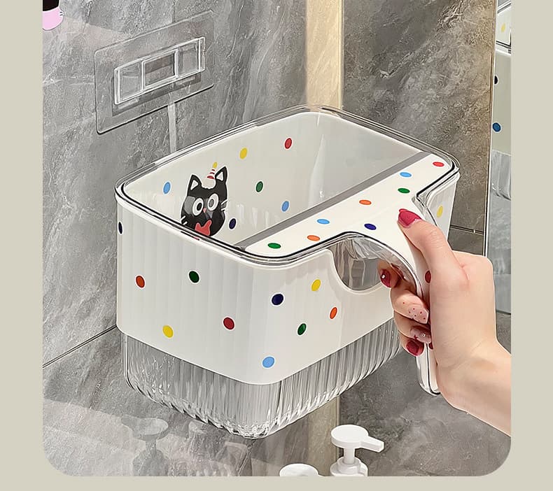 キッチン ゴミ箱 かわいい猫柄キャビネット取付ごみ箱