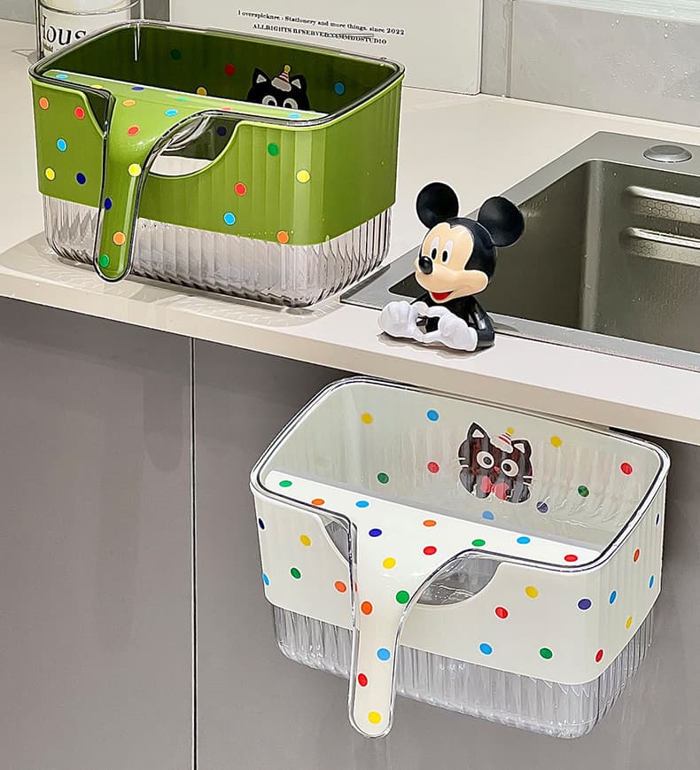 キッチン ゴミ箱 かわいい猫柄キャビネット取付ごみ箱