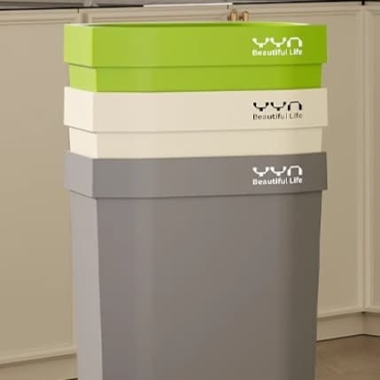 押し込み式蓋付き縦型キッチンゴミ箱