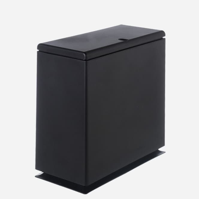 省スペース型縦長蓋付きステンレスダストボックス