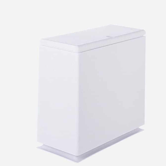 省スペース型縦長蓋付きステンレスダストボックス