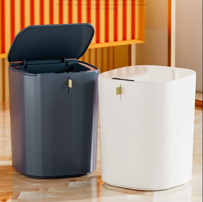 自動開閉式丸型プラスチック製キッチンゴミ箱