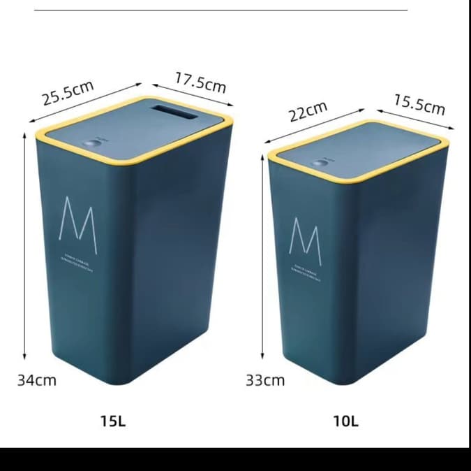 押し蓋式スリム縦型キッチンゴミ箱