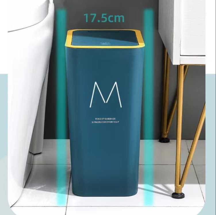 押し蓋式スリム縦型キッチンゴミ箱