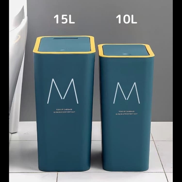 押し蓋式スリム縦型キッチンゴミ箱