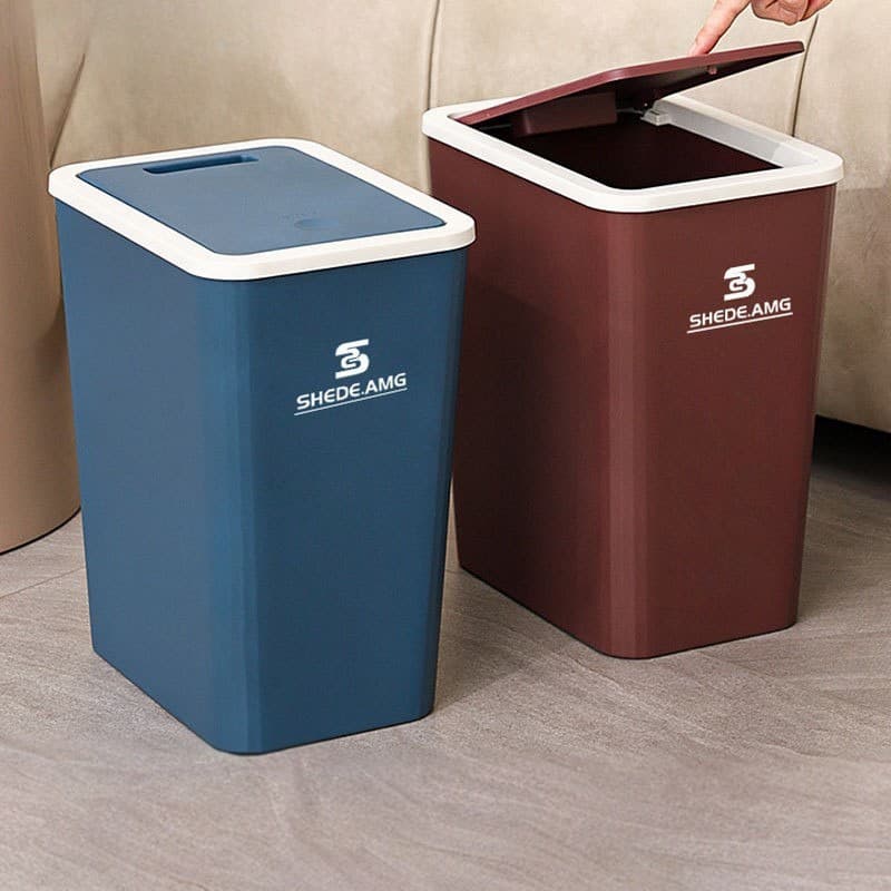 13L スタイリッシュ蓋付きゴミ箱