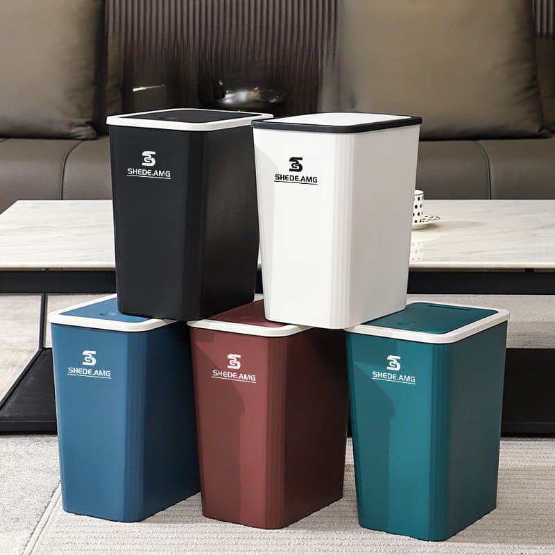 13L スタイリッシュ蓋付きゴミ箱