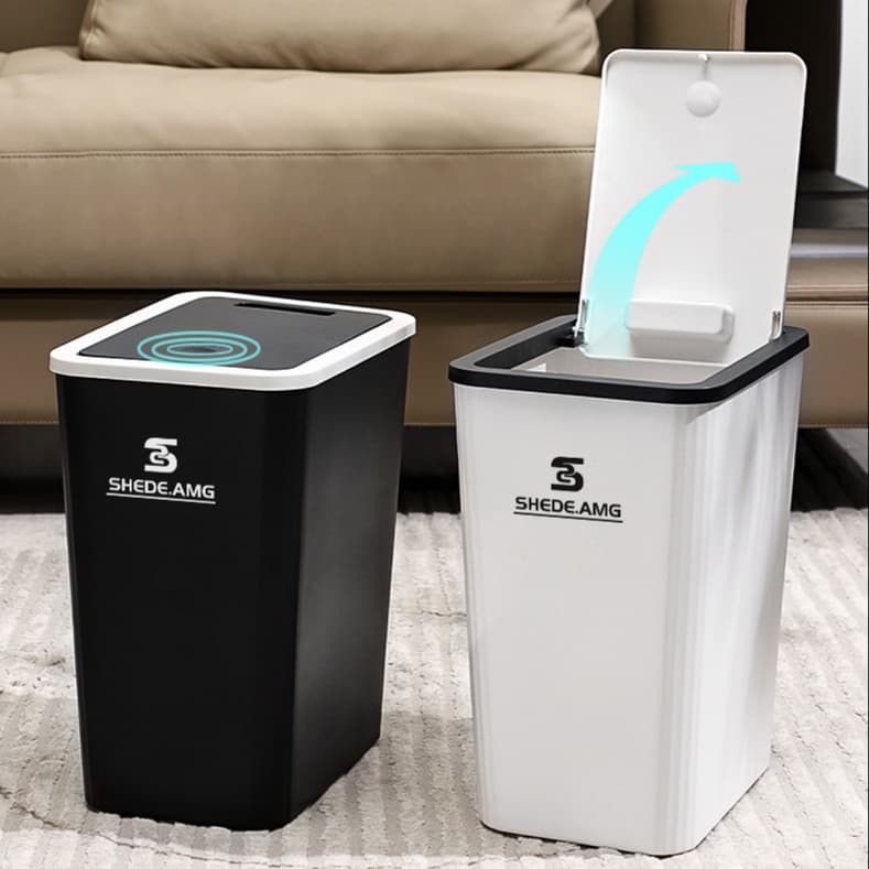 13L スタイリッシュ蓋付きゴミ箱