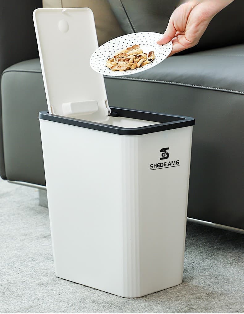 13L スタイリッシュ蓋付きゴミ箱