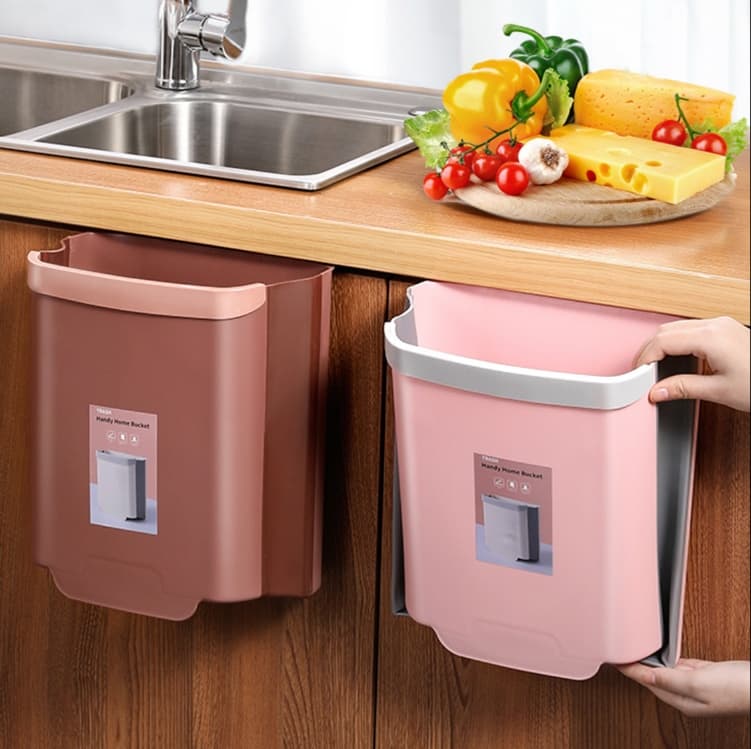 折りたためる壁掛け型ごみ箱