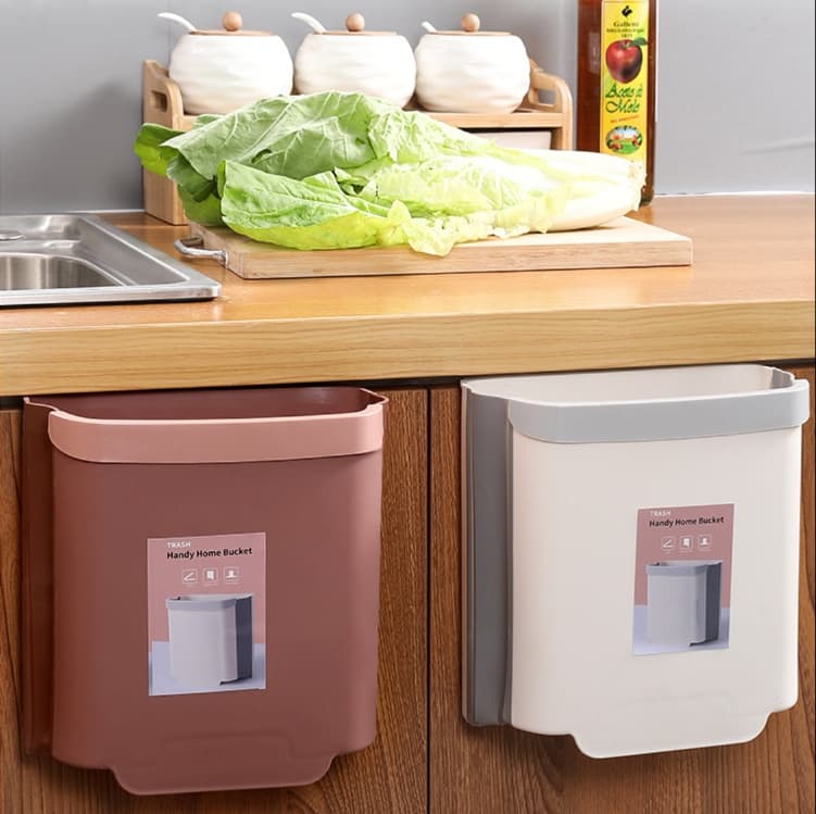 折りたためる壁掛け型ごみ箱