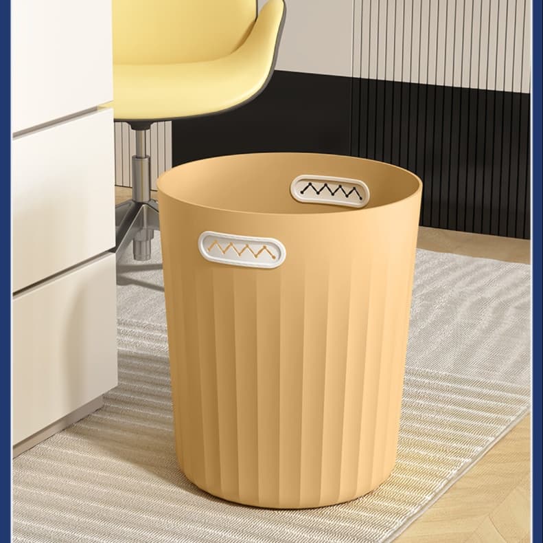 9L おしゃれな波型デザイン 持ち手付きごみ箱