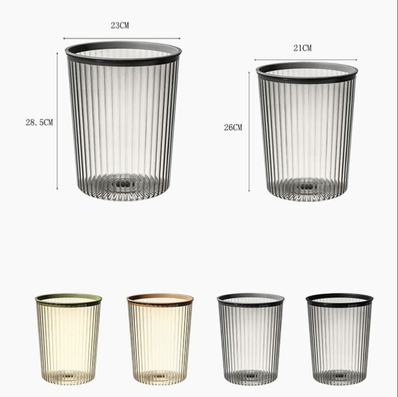 縦筋模様 プラスチック製 ごみ箱