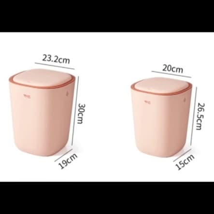 プッシュ式蓋つきゴミ箱