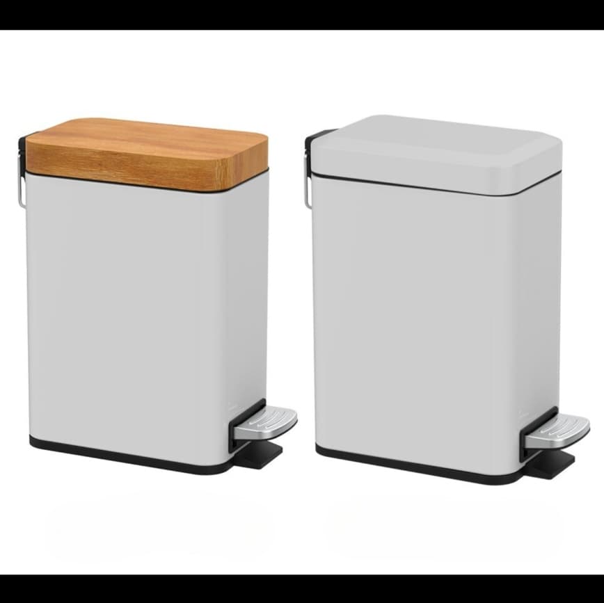 5L スリム蓋付きペダル式ゴミ箱