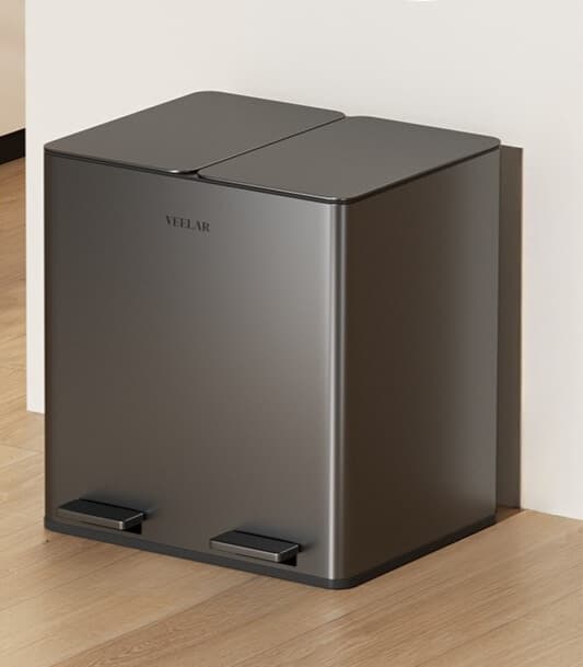 30L ペダル式分別タイプキッチンごみ箱 