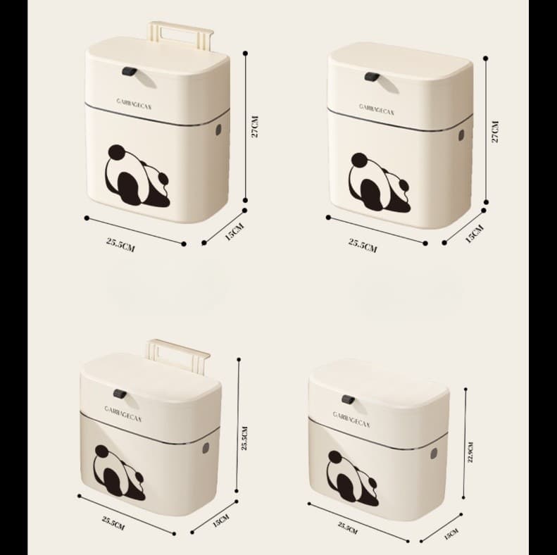 パンダのイラストが可愛い　省スペース壁掛けキッチンごみ箱