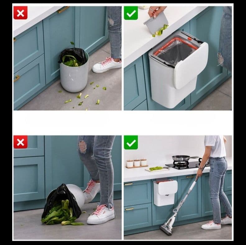 マグネット収納スリム壁掛けゴミ箱