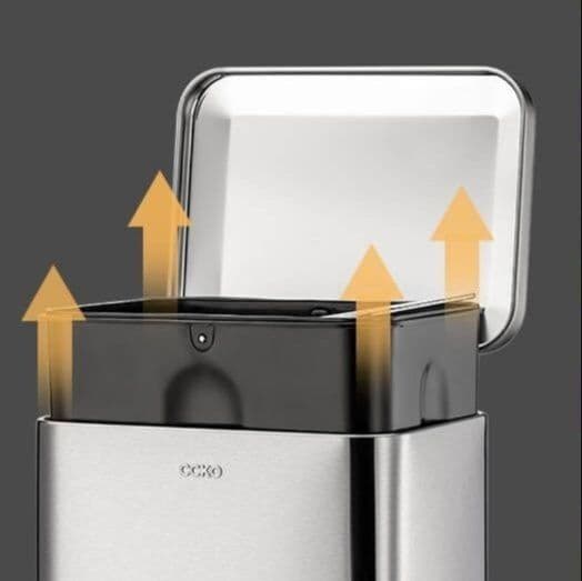 ステンレス製足踏み式角型キッチンゴミ箱