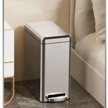 ステンレス製足踏み式角型キッチンゴミ箱