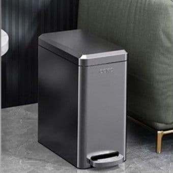 ステンレス製足踏み式角型キッチンゴミ箱