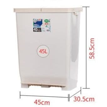 足踏み式二分別キッチンゴミ箱45リットル