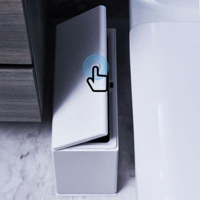 省スペース型縦長蓋付きステンレスダストボックス