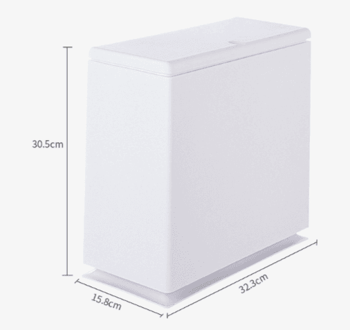 省スペース型縦長蓋付きステンレスダストボックス