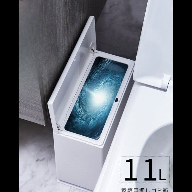 省スペース型縦長蓋付きステンレスダストボックス