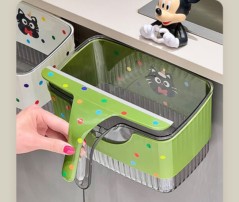 キッチン ゴミ箱 かわいい猫柄キャビネット取付ごみ箱