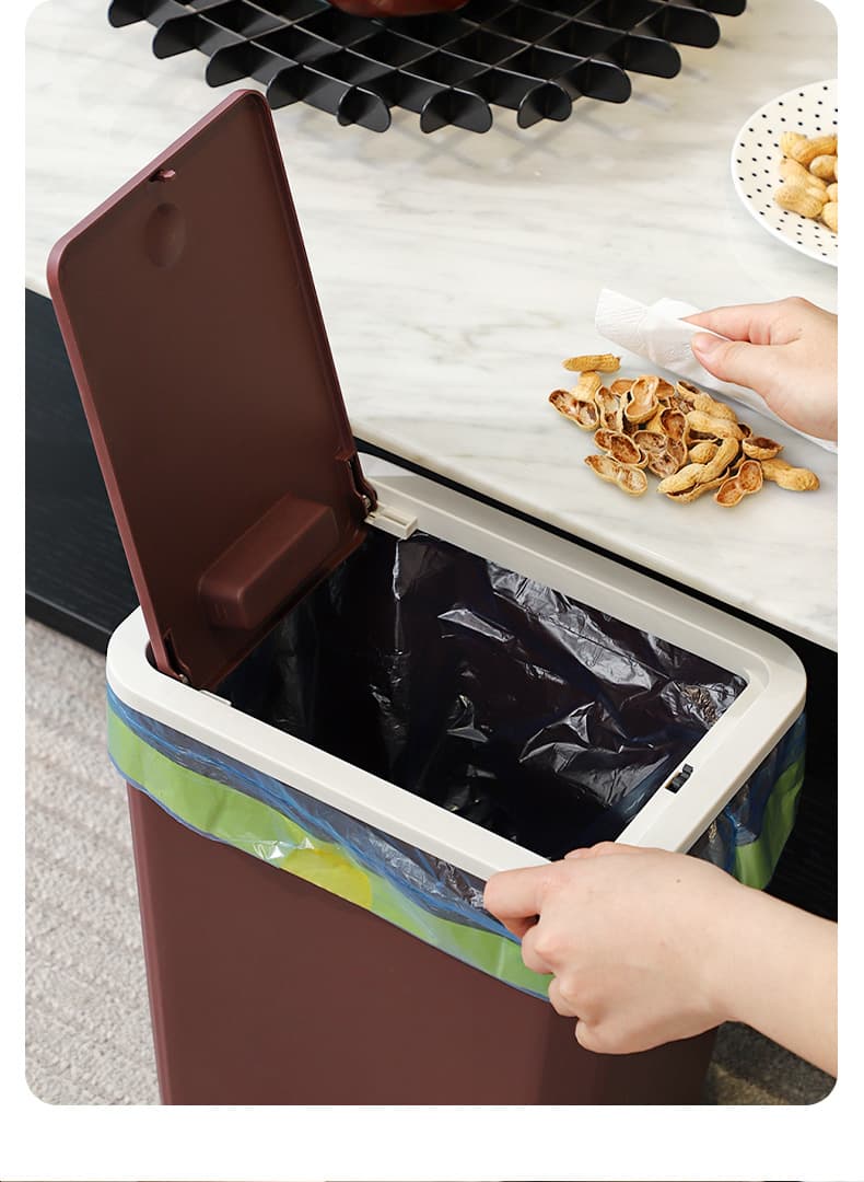 13L スタイリッシュ蓋付きゴミ箱