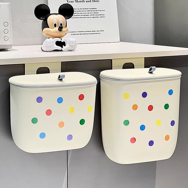 キッチン ゴミ箱 水玉デザイン壁掛けゴミ箱