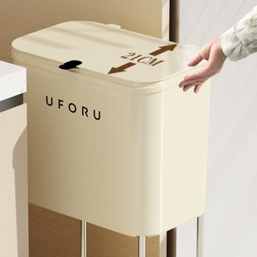 多段式収納付き移動式縦長キッチンゴミ箱