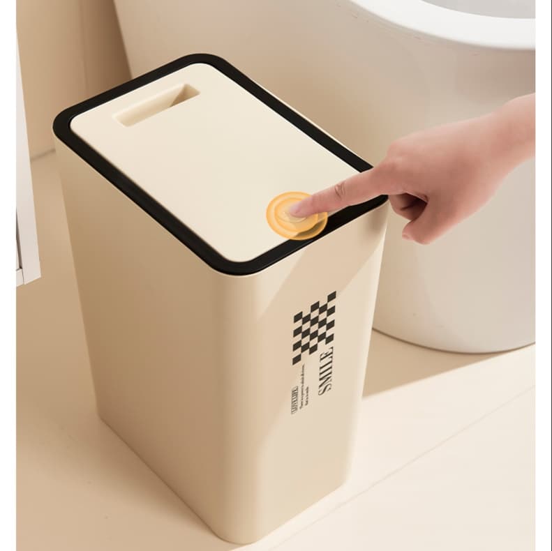 すき間活用 スリム蓋付きゴミ箱