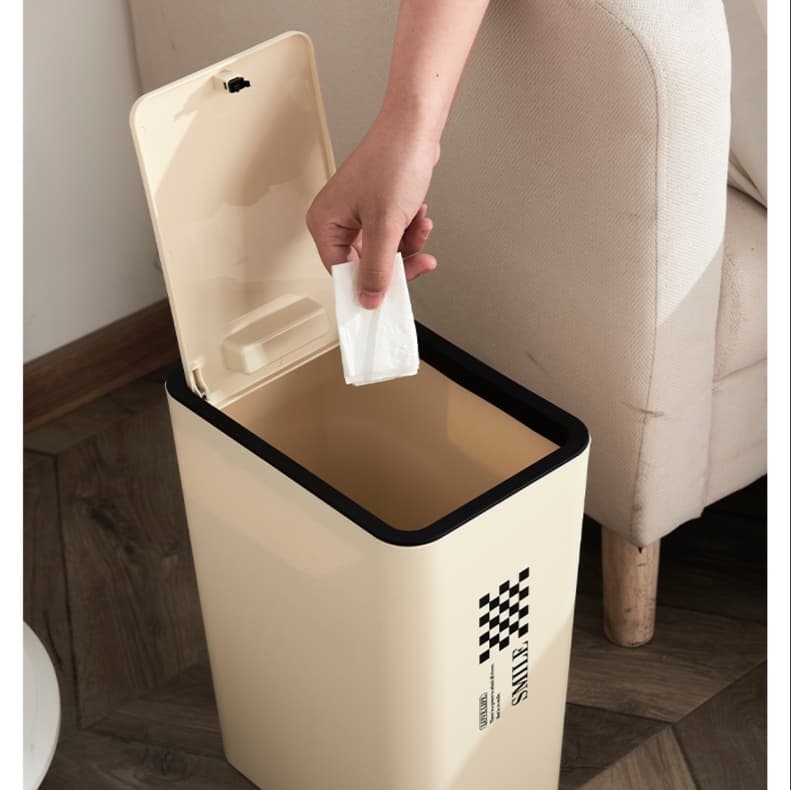 すき間活用 スリム蓋付きゴミ箱