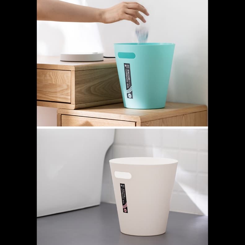 シンプルなデザインのプラスチックごみ箱