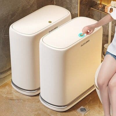 開閉式縦型スリムゴミ箱