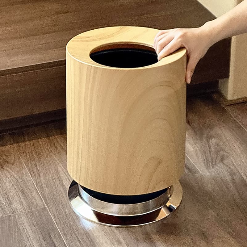木目美人 スタイリッシュ円筒型ごみ箱