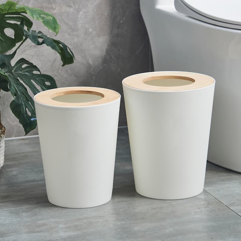 北欧風木製蓋付きシンプルゴミ箱